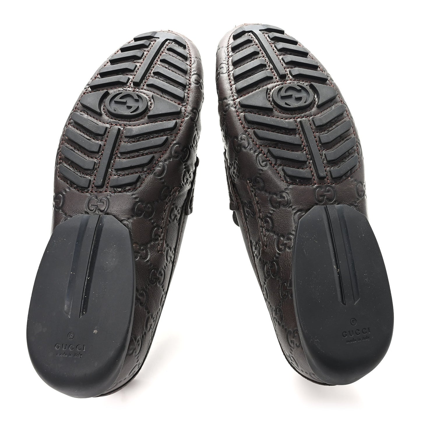 Guccissima Mens Driver Loafers 8 Chocolate