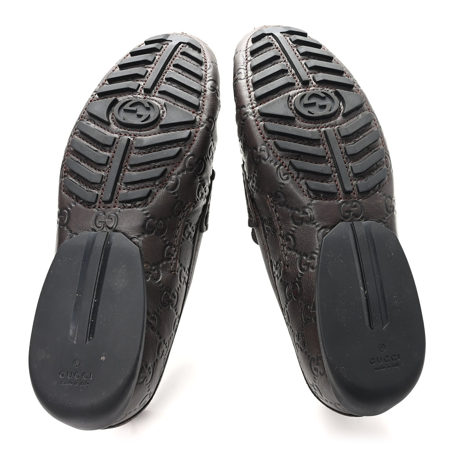 Gucci Guccissima Mens Driver Loafers 8 Chocolate 6 of 9