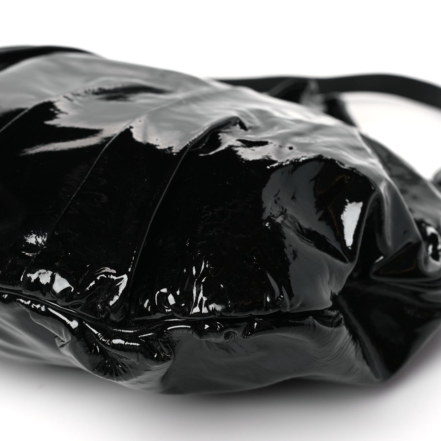 Patent Large Hysteria Top Handle Bag Black