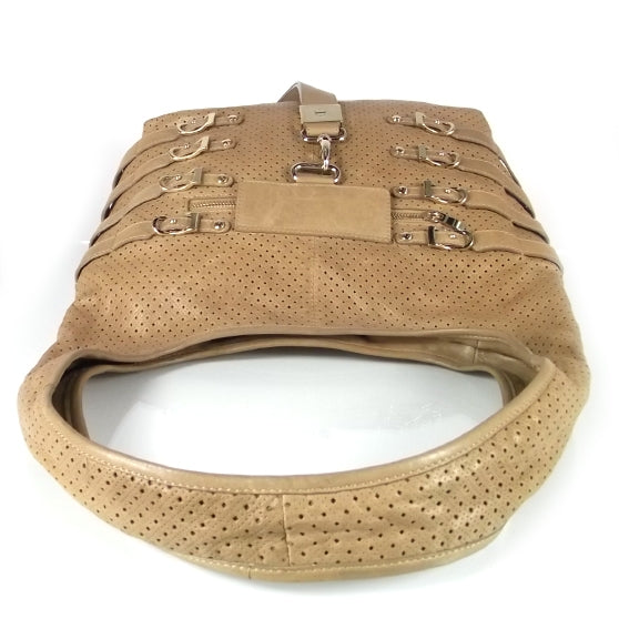 Leather Perforated Bardia Shoulder Bag