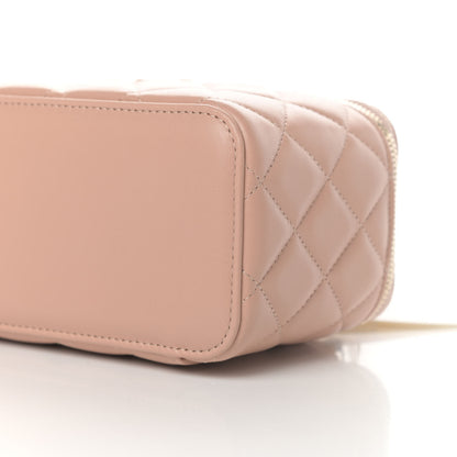 Chanel Lambskin Quilted Small Top Handle Vanity Case With Chain Beige 10 of 11