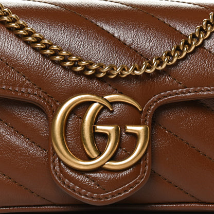 Gucci Azalea Calfskin Matelasse Diagonal Super Mini GG Marmont Shoulder Bag Cuir 8 of 13
