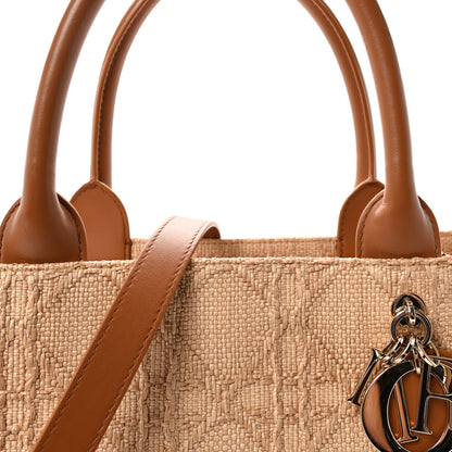 Christian Dior Raffia Macro Cannage Medium Book Tote Natural 7 of 9