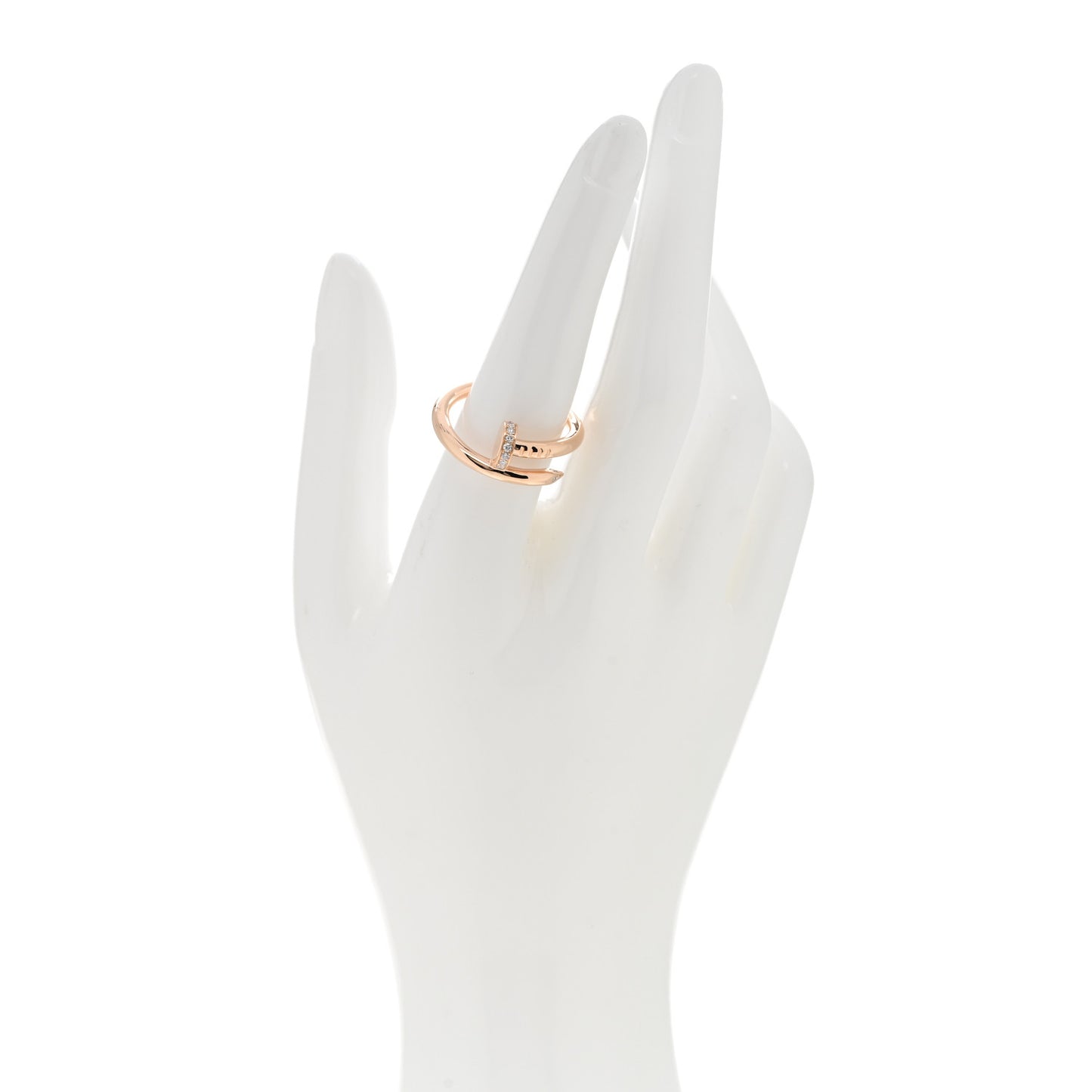18K Pink Gold Diamond Juste Un Clou Ring 58 8.25