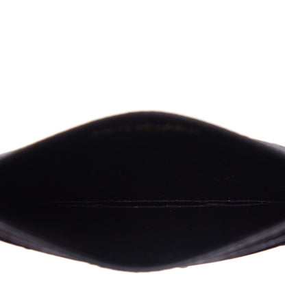 Saint Laurent Grain De Poudre Matelasse Chevron Monogram Credit Card Case Black 5 of 8