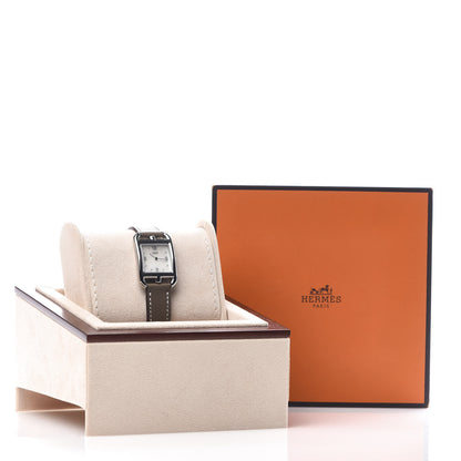 Hermes Stainless Steel Swift Diamond Mother of Pearl 23mm Cape Cod Quartz Watch Etoupe 7 of 7