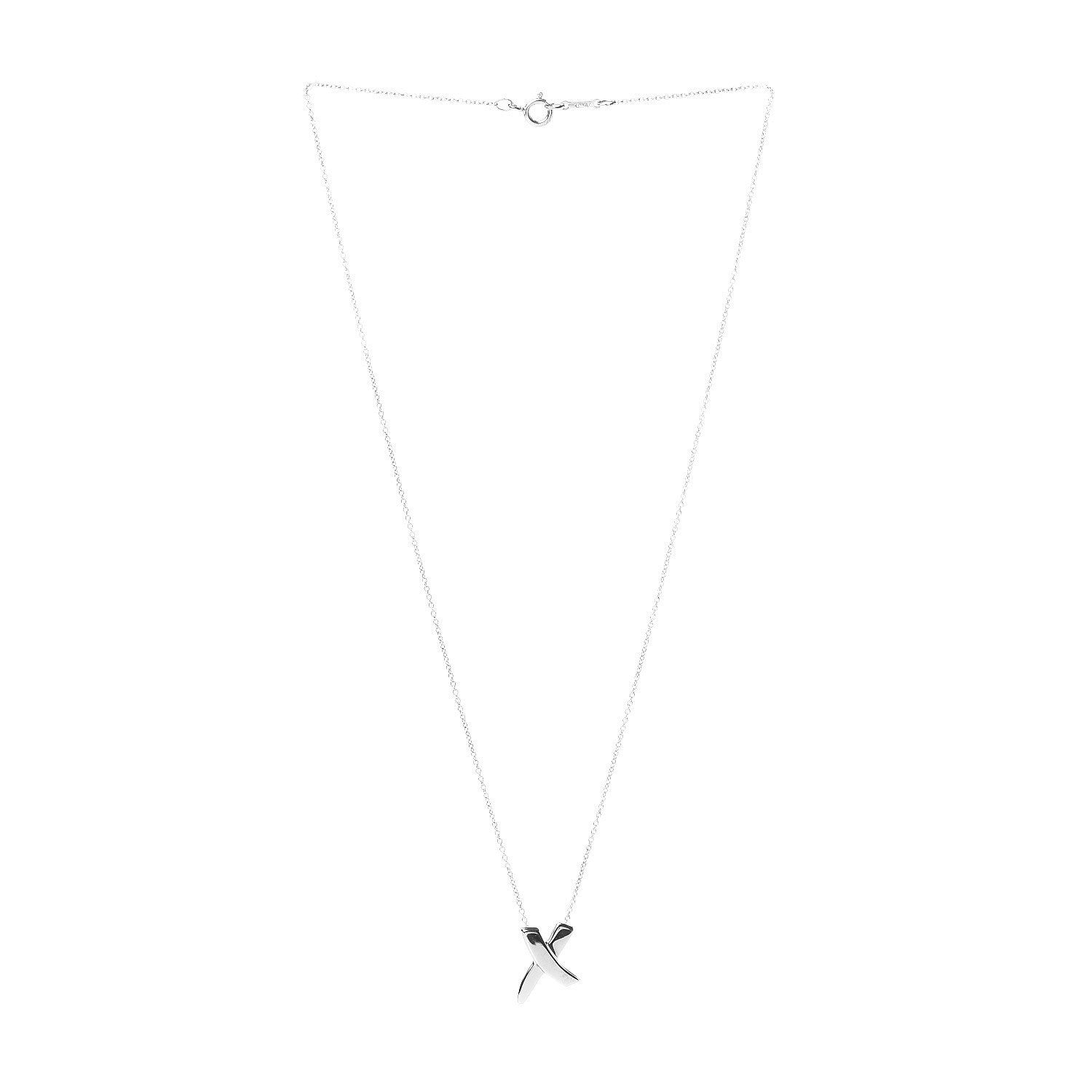 Tiffany Sterling Silver Paloma Picasso Graffiti X Pendant Necklace 3 of 5