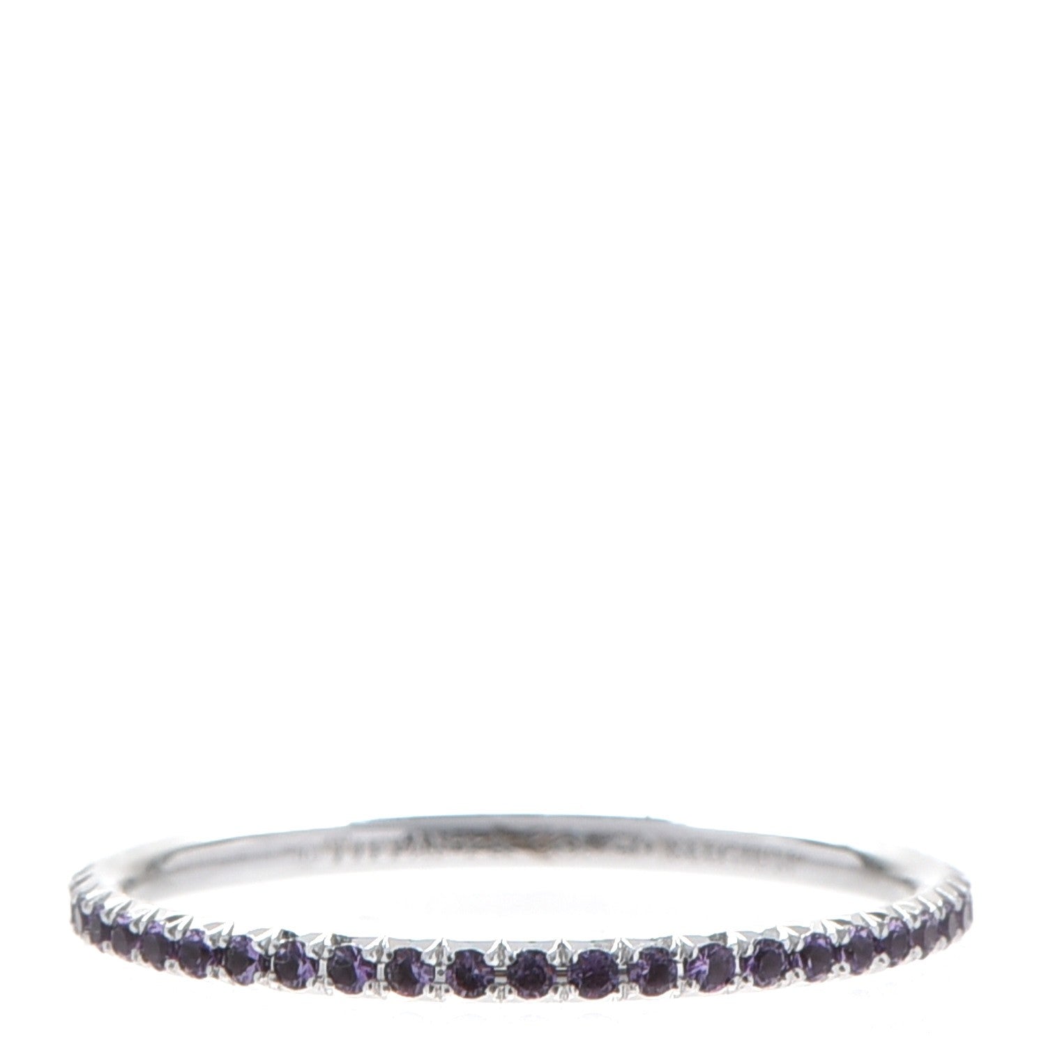 Tiffany 18K White Gold Amethyst Metro Ring 8.5 1 of 6