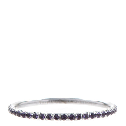 Tiffany 18K White Gold Amethyst Metro Ring 8.5 1 of 6