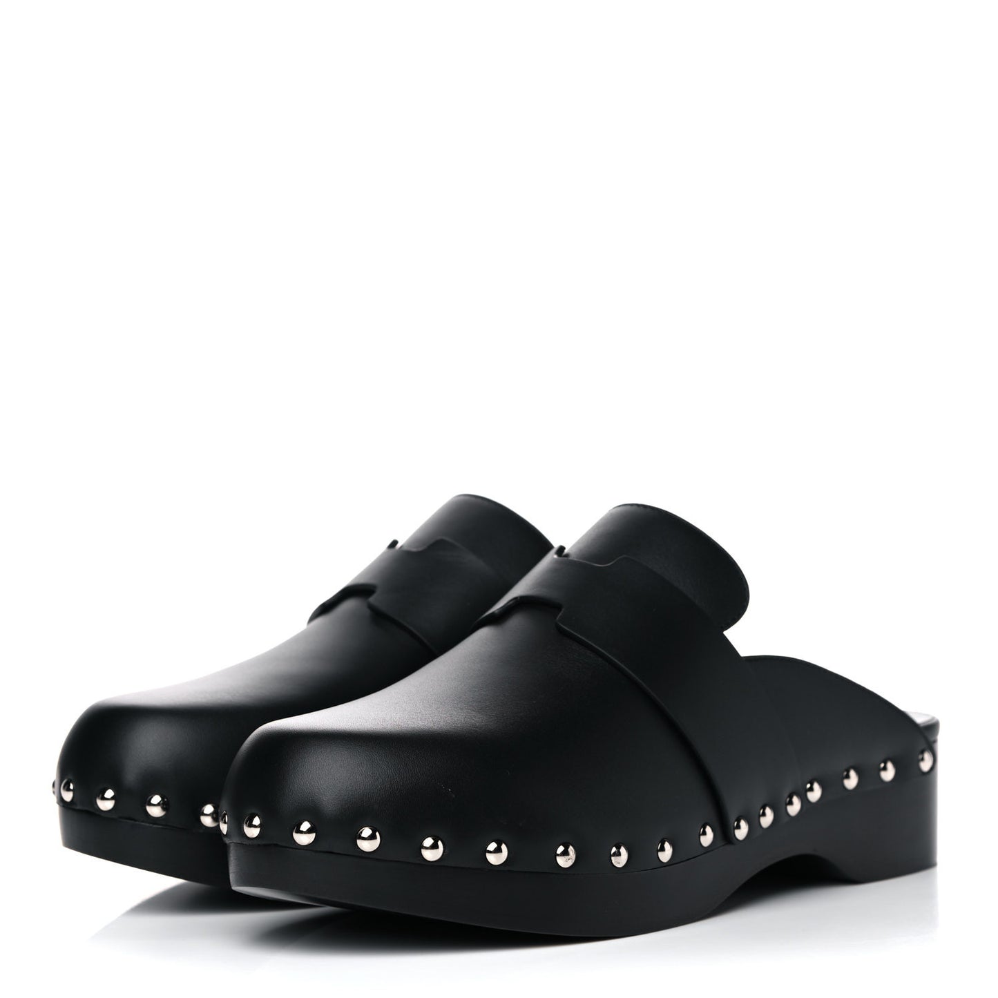 Calfskin Calya Mules 38 Black