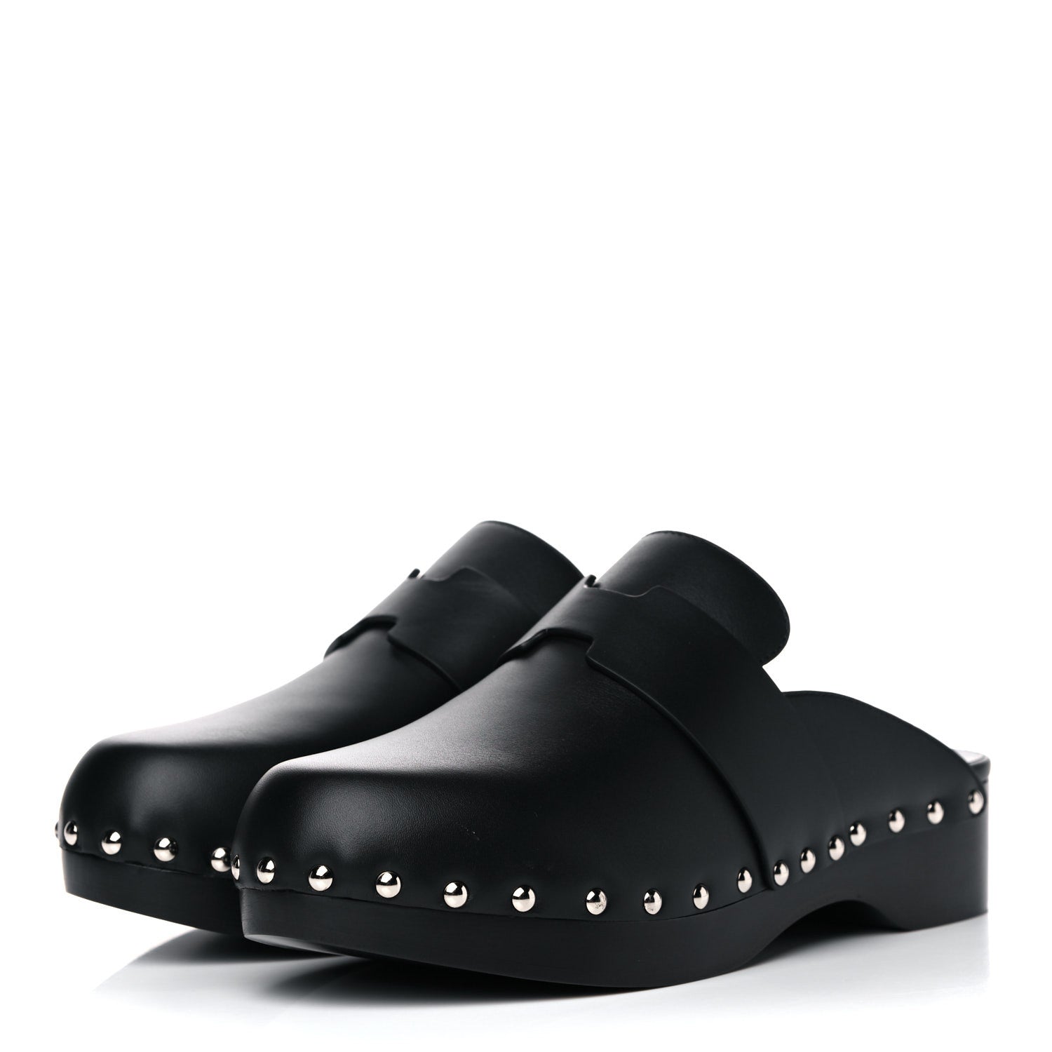 Hermes Calfskin Calya Mules 38 Black 3 of 11