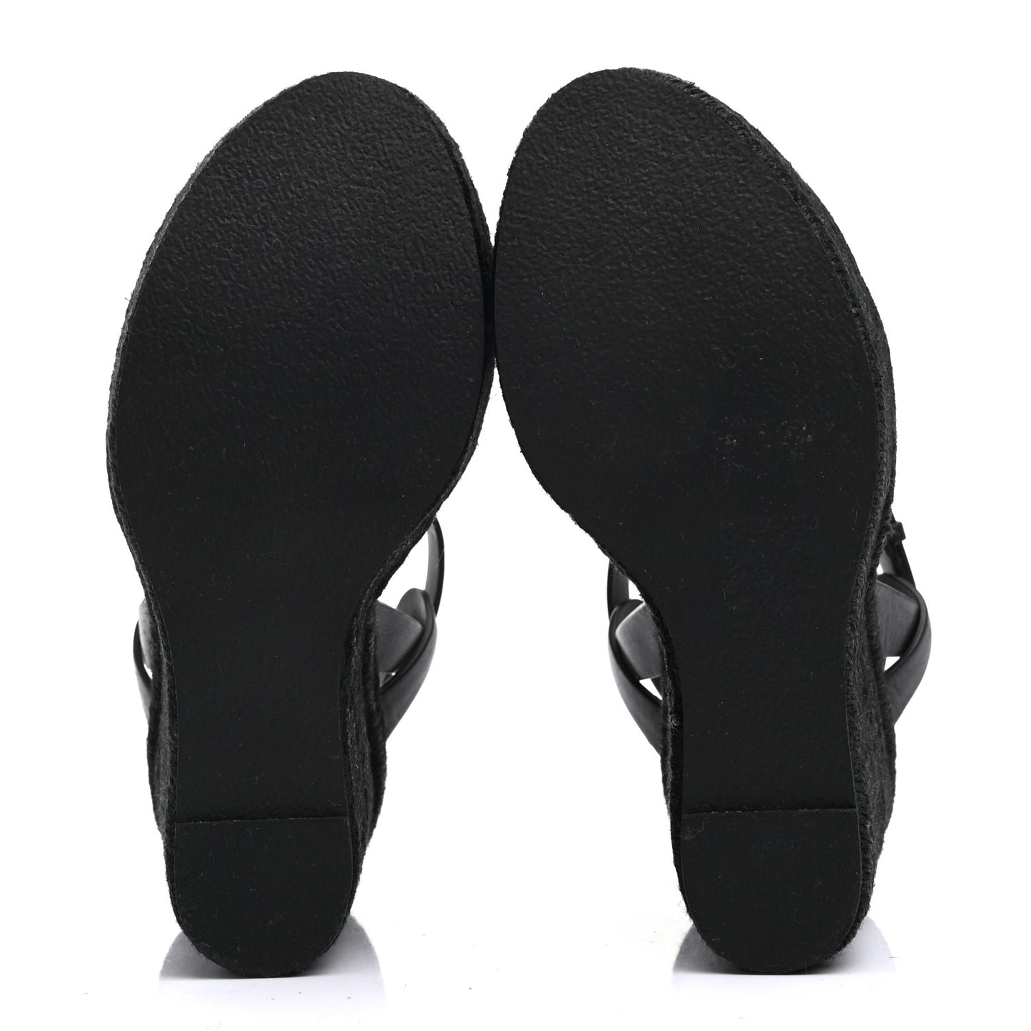 Calfskin 85 Platform Espadrille Wedge Sandals 36 Black