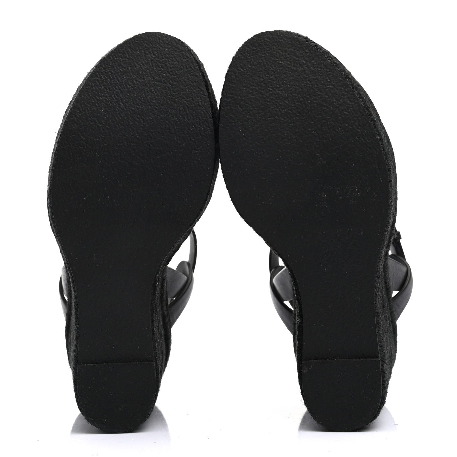 Saint Laurent Calfskin 85 Platform Espadrille Wedge Sandals 36 Black 5 of 6