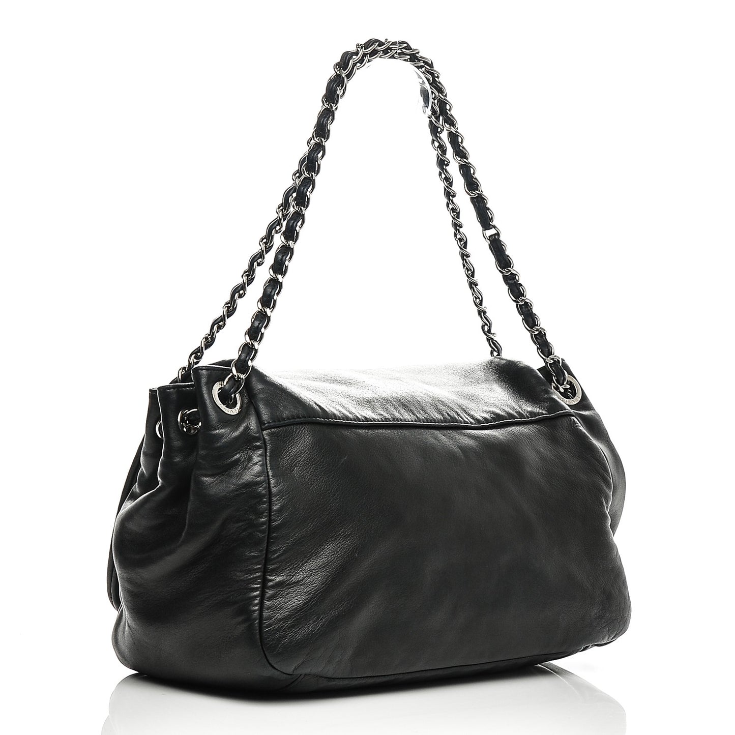 Lambskin CC Disc Accordion Flap Black