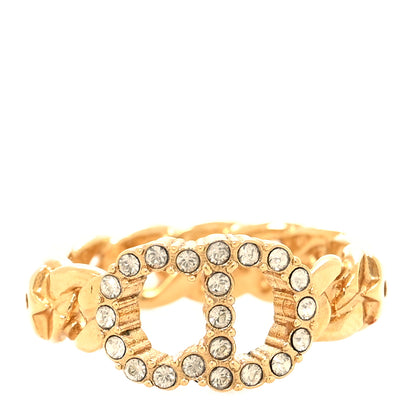 Christian Dior Metal Crystal Danseuse Etoile Chain Ring L 54 7 Gold 1 of 4