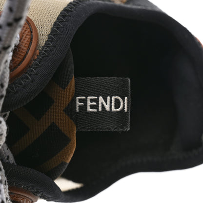 Fendi Technical Mesh Lycra FFreedom Patchwork Sneakers 38 Nude Tobacco Black 6 of 7
