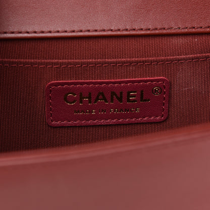 Chanel Lambskin Quilted Medium Boy Flap Dark Red 6 of 13