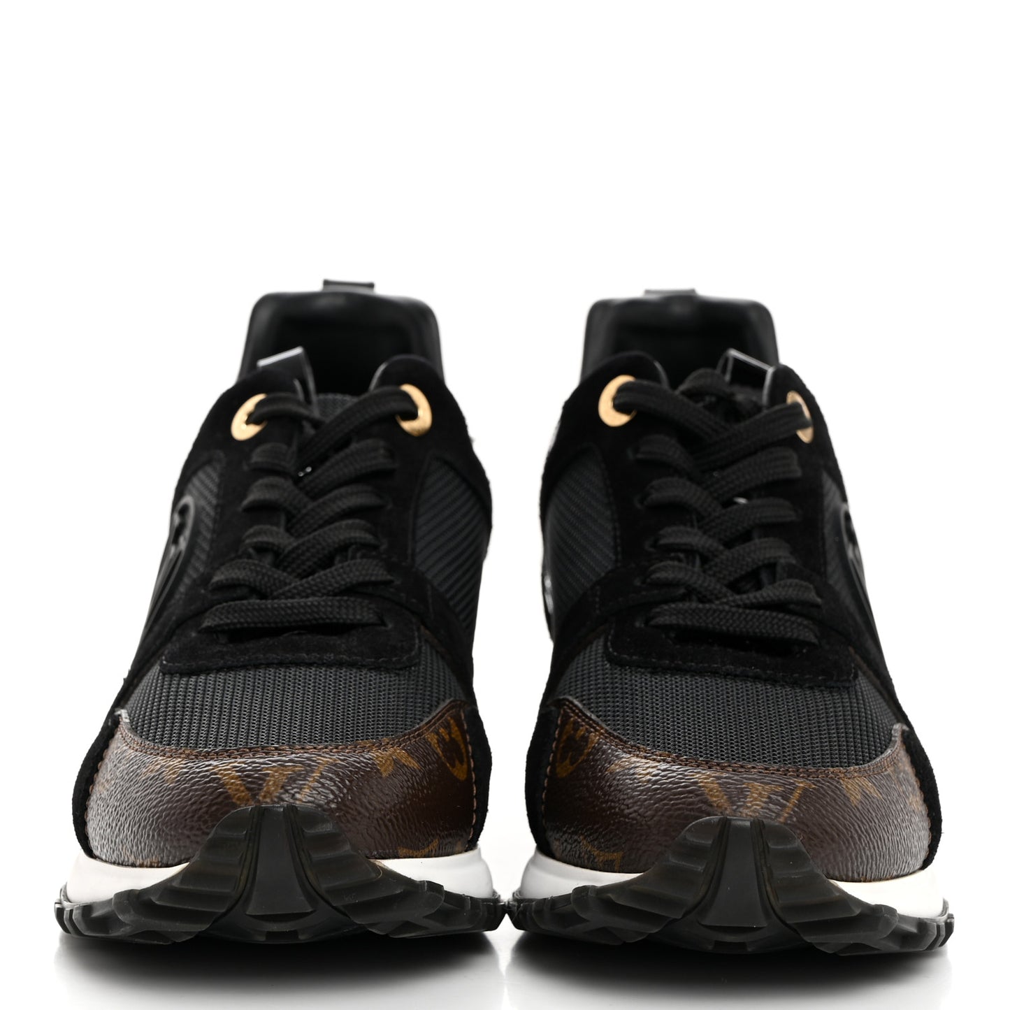 Suede Monogram Run Away Sneakers 36.5 Black
