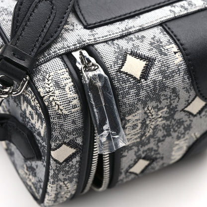 MCM Vintage Jacquard Monogram Rockstar Small Vanity Crossbody Bag Grey 8 of 9