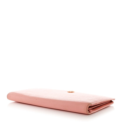 Chanel Grained Calfskin CC Button Yen Wallet Pink 4 of 13