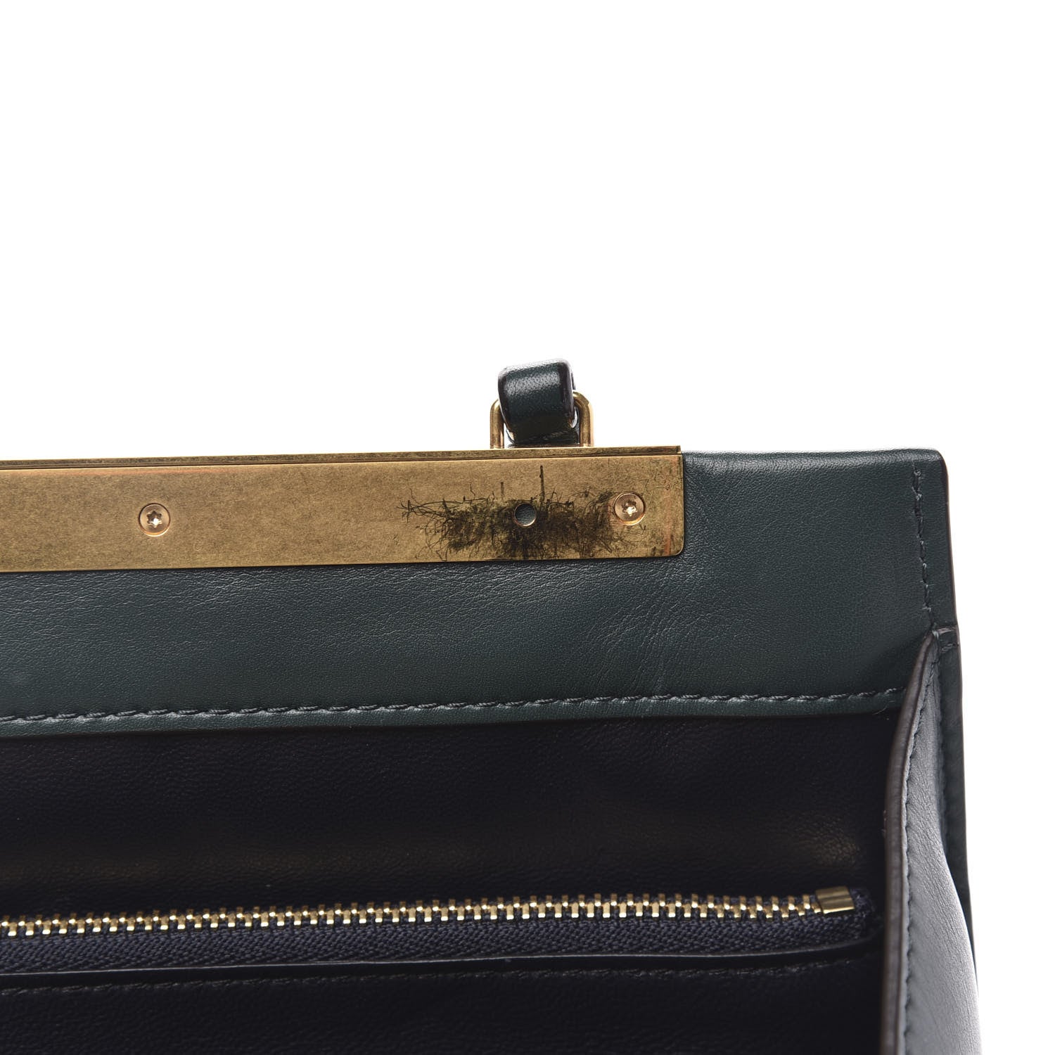 Celine Smooth Calfskin Medium Clasp Shoulder Bag Forest 10 of 10