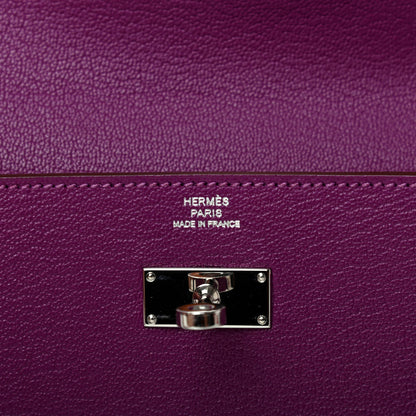 Hermes Chevre Mysore Kelly Longue Wallet Anemone 6 of 9