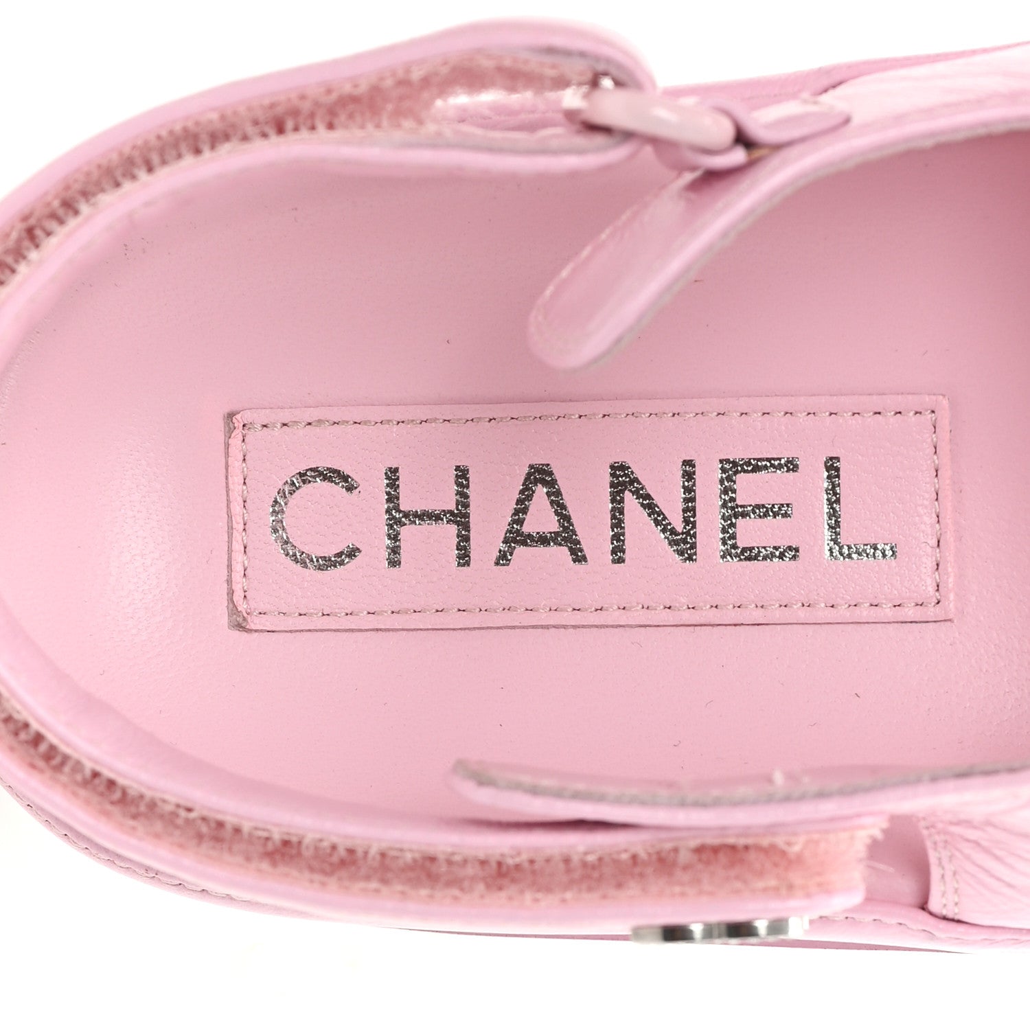 Chanel Lambskin Crystal CC Velcro Dad Sandals 38.5 Light Pink 8 of 9