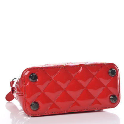 Balenciaga Patent Quilted XXS Ville Top Handle Bag Red 4 of 9