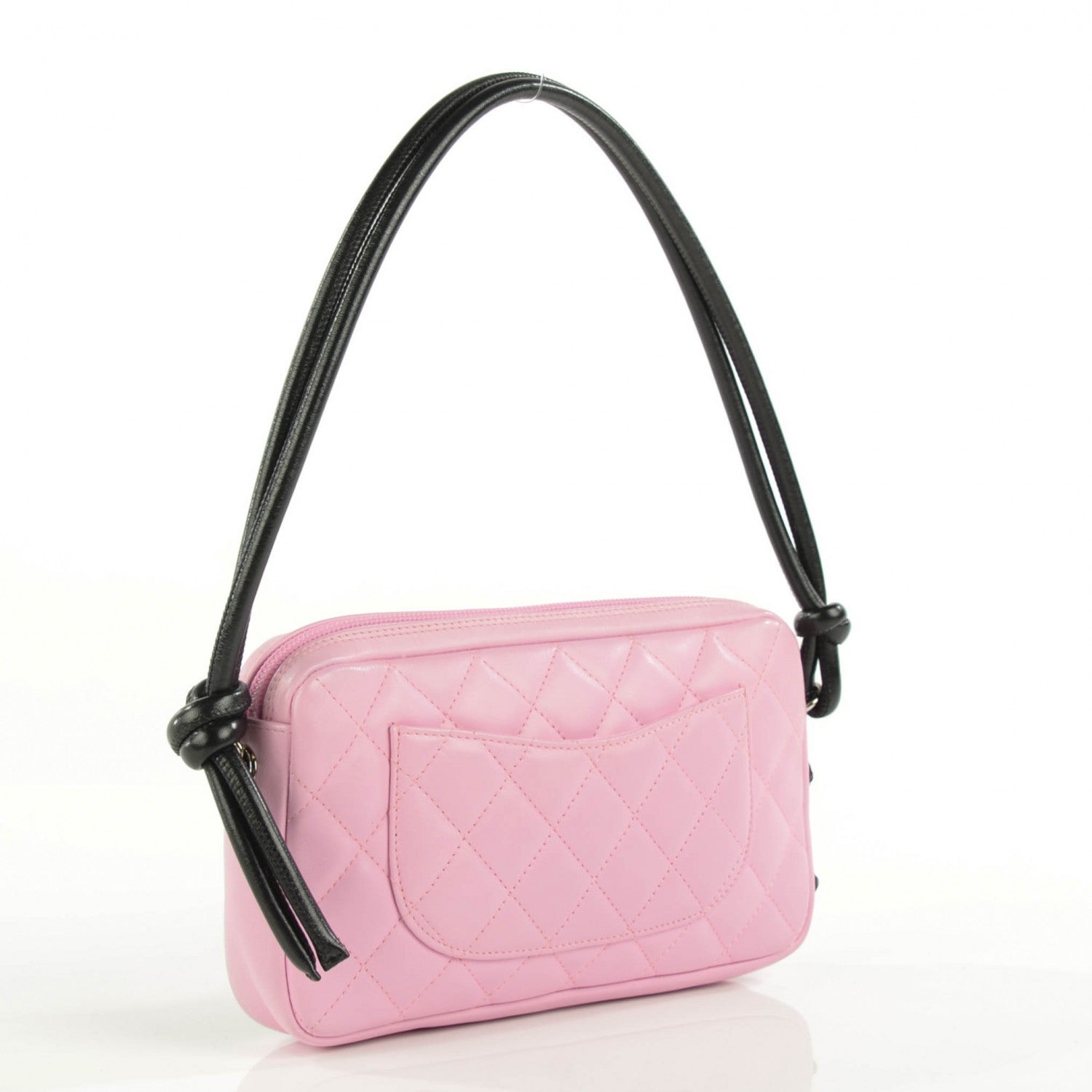 Chanel Calfskin Quilted Cambon Pochette Pink Black 3 of 7
