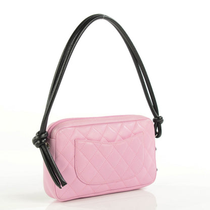 Chanel Calfskin Quilted Cambon Pochette Pink Black 3 of 7