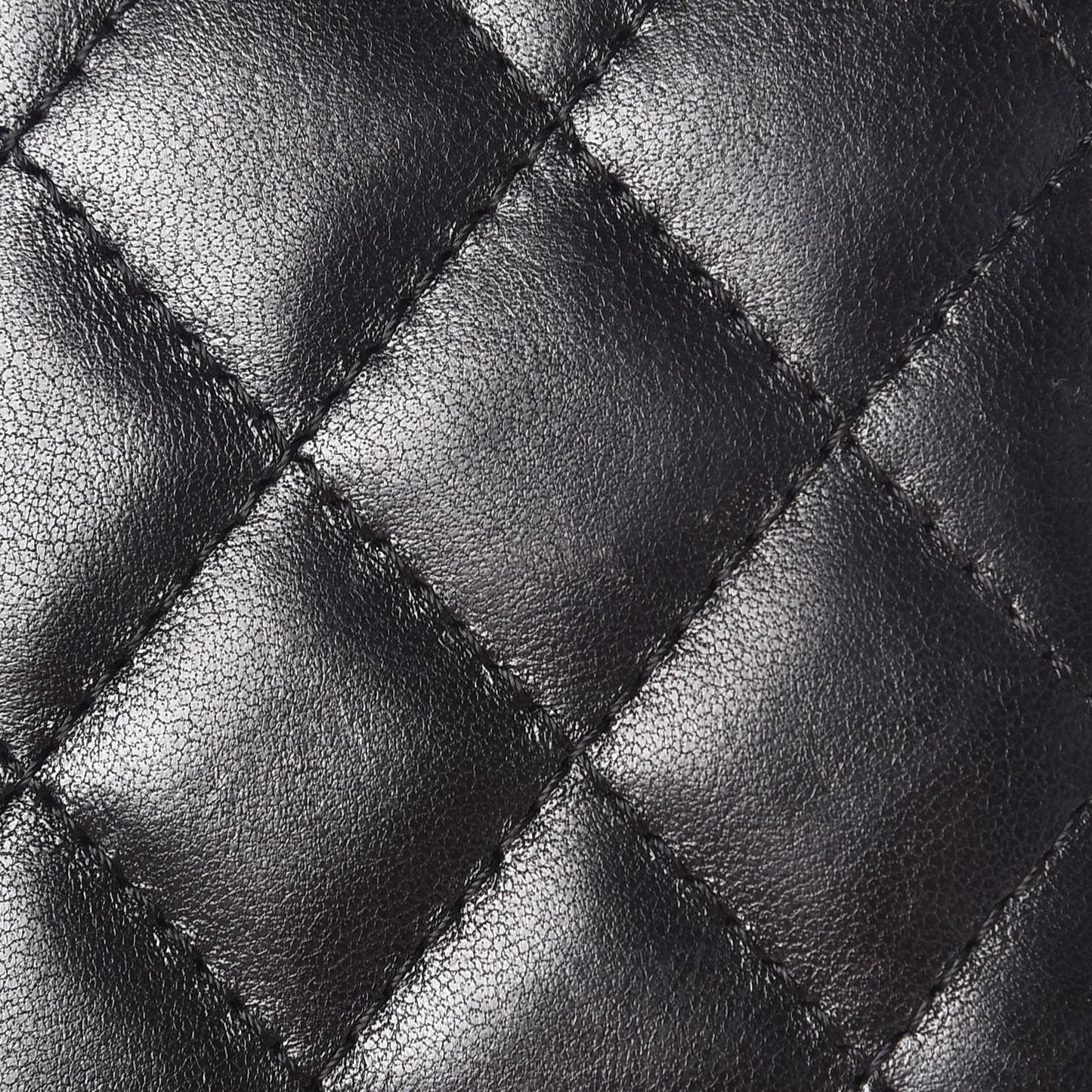 Lambskin Quilted Card Holder Wallet Black