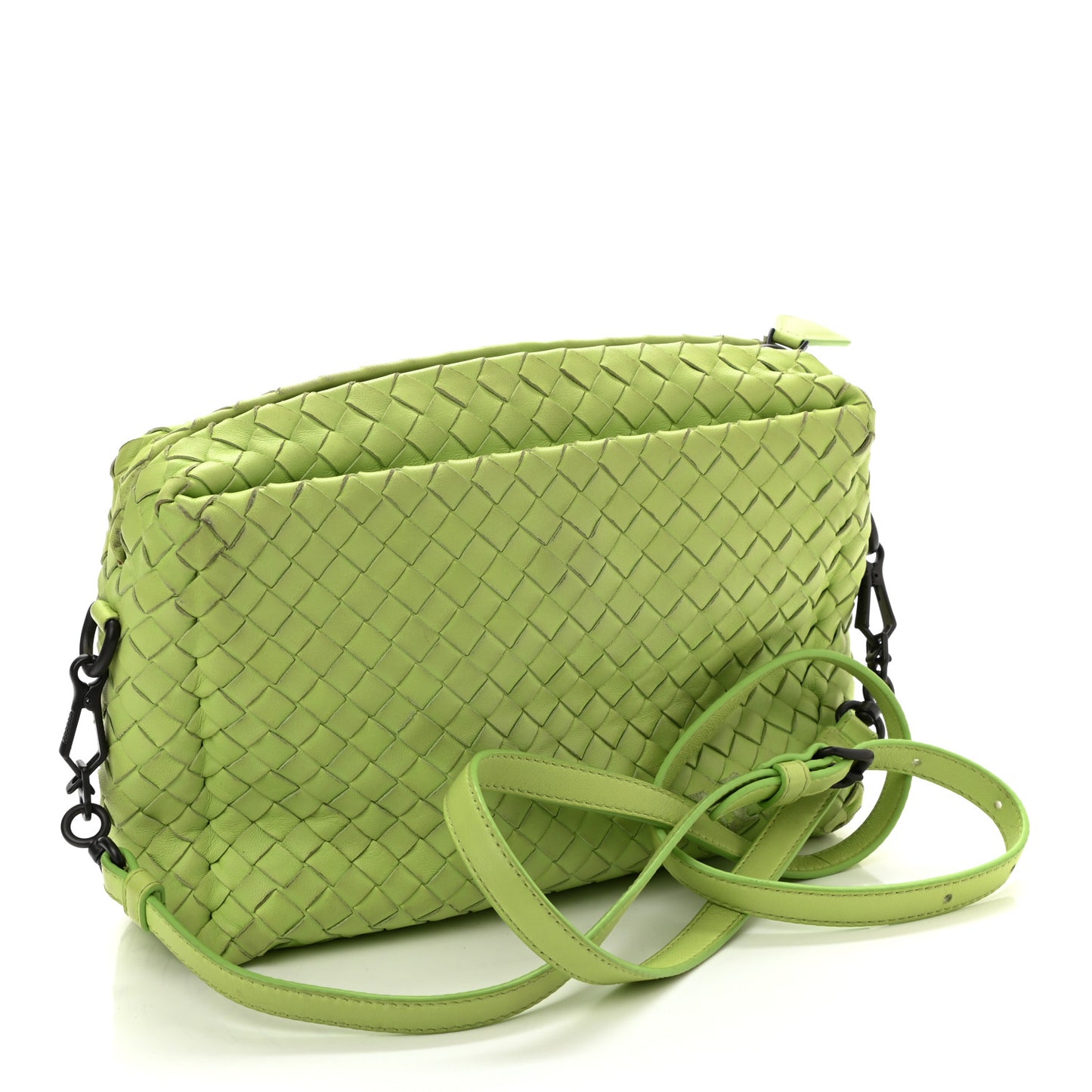 Nappa Intrecciato Crossbody Kiwi