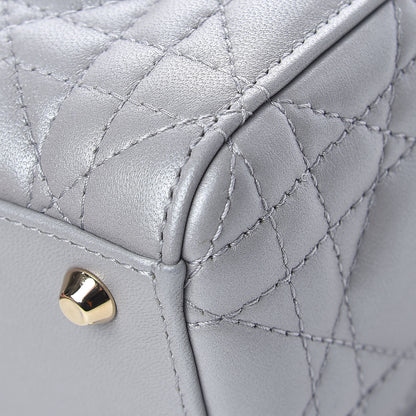 Christian Dior Metallic Lambskin Cannage Mini Lady Dior Grey 13 of 19