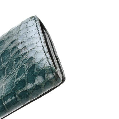 Miu Miu Patent Crocodile Embossed Continental Flap Wallet Green 9 of 10
