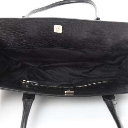 Gucci Monogram Horsebit Chain Shoulder Bag Black 6 of 13