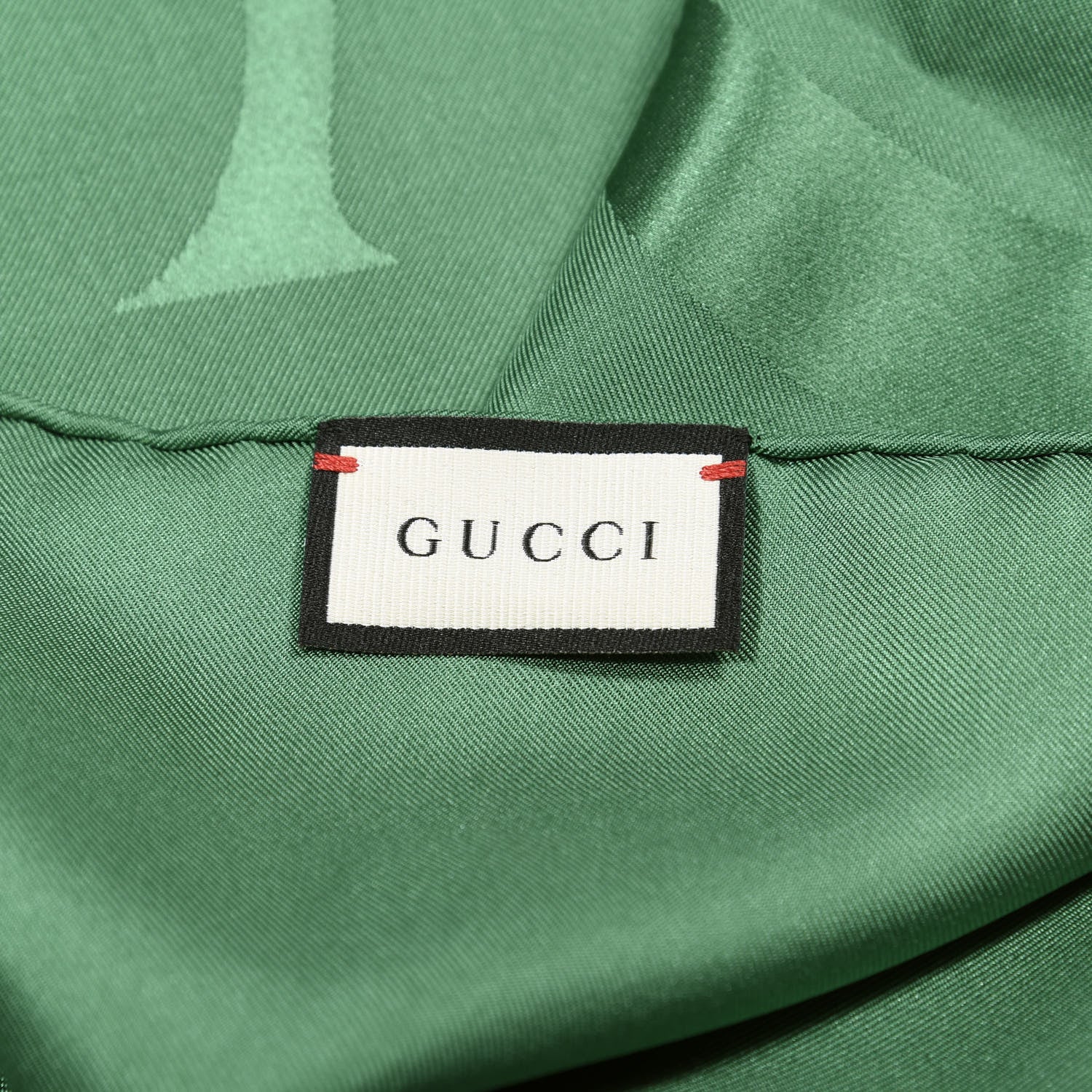 Gucci Silk Logo Square Scarf Green Red 3 of 3