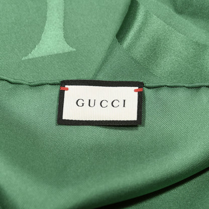 Gucci Silk Logo Square Scarf Green Red 3 of 3
