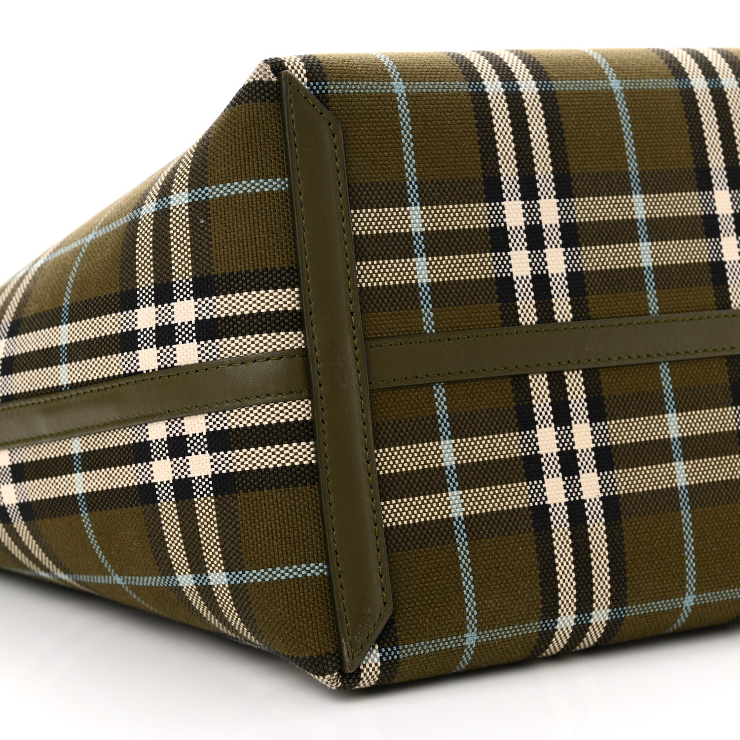 Burberry Cotton Check Medium London Tote Bag Olive Green 10 of 13