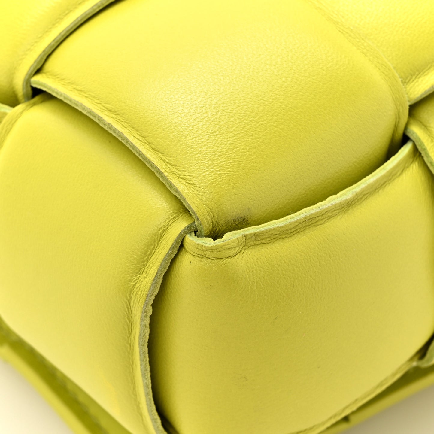 Nappa Maxi Intreccio Padded Cassette Crossbody Bag Kiwi