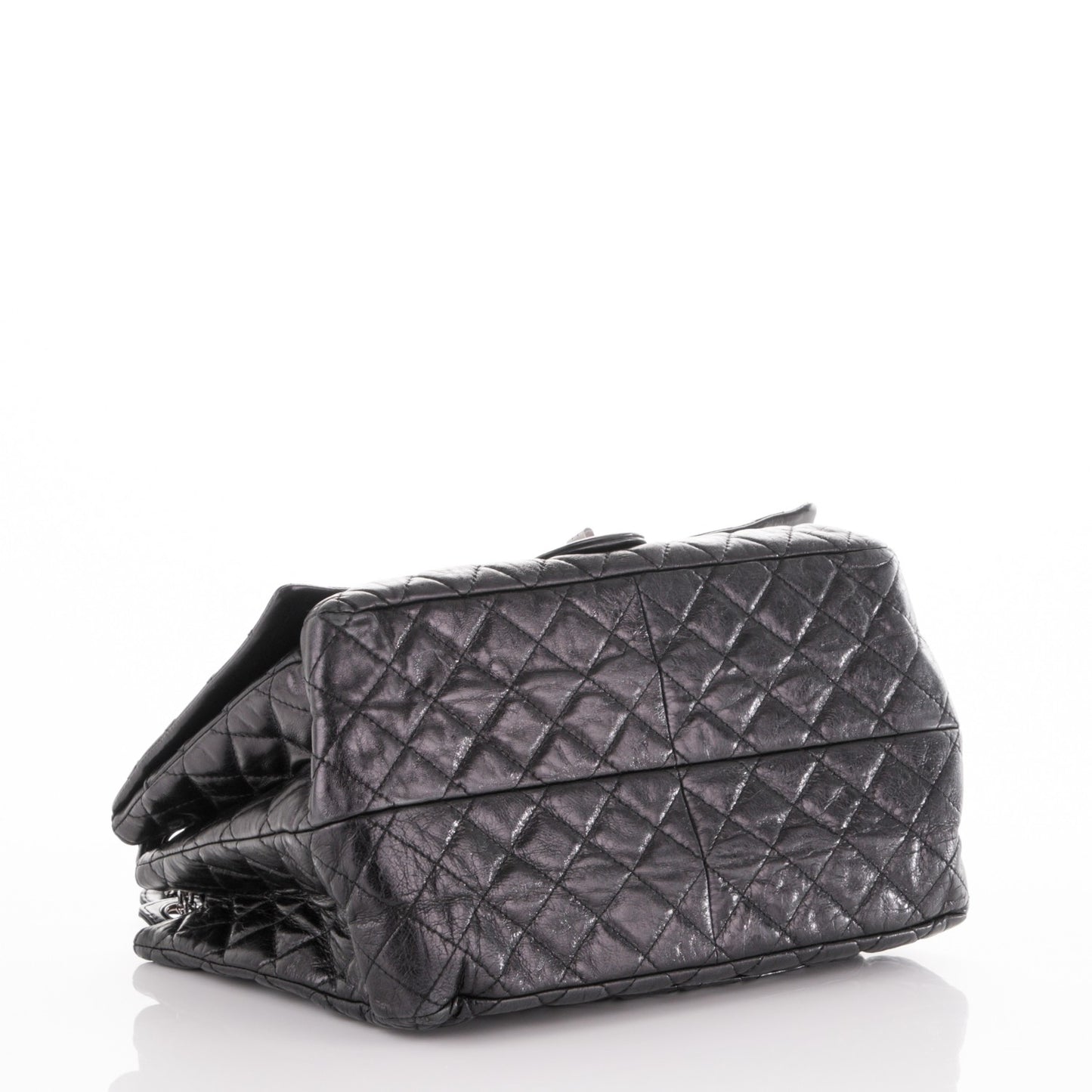 Metallic Calfskin Quilted XL Accordion Reissue Flap Black