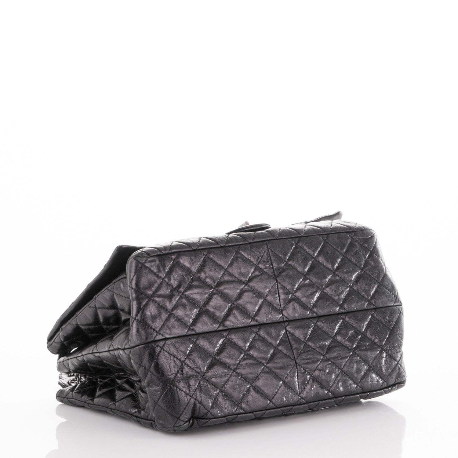 Chanel Metallic Calfskin Quilted XL Accordion Reissue Flap Black 4 of 7
