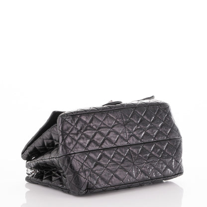 Chanel Metallic Calfskin Quilted XL Accordion Reissue Flap Black 4 of 7