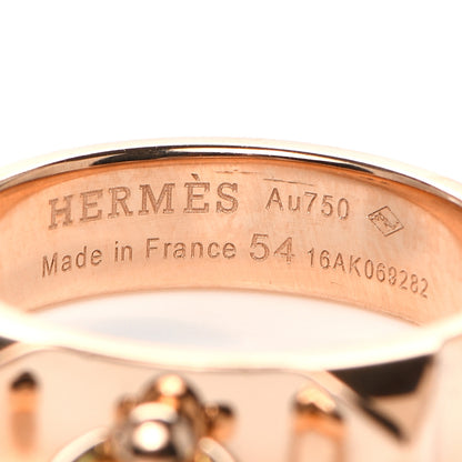 Hermes 18K Rose Gold PM Collier De Chien Ring 54 7 4 of 5
