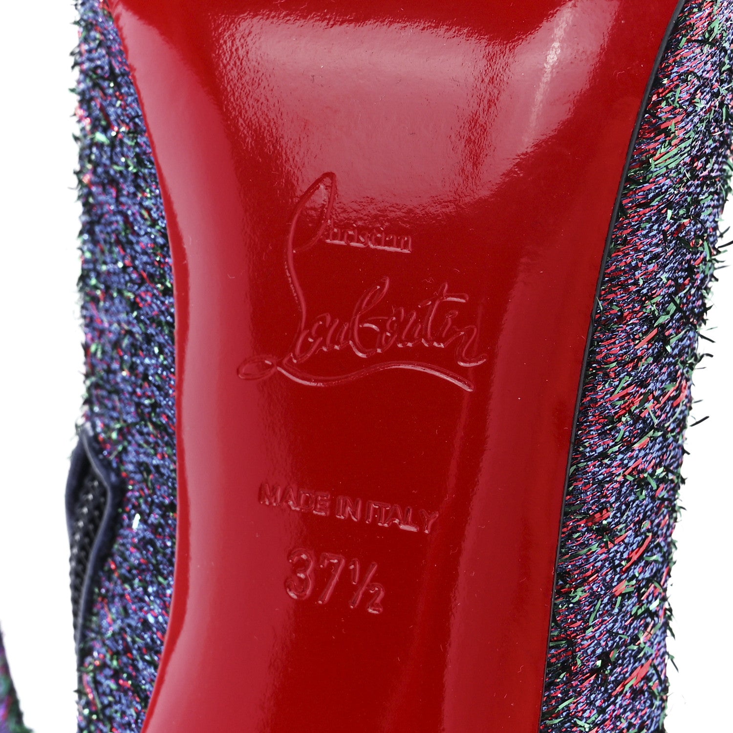 Christian Louboutin Satin So Kate Starlight Booty 100 Ankle Boots 37.5 Purple Multicolor 6 of 7