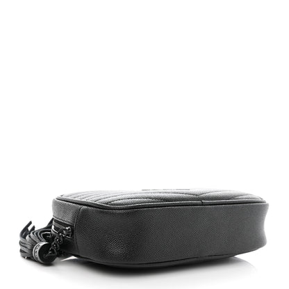 Saint Laurent Grain De Poudre Matelasse Monogram Mini Lou Camera Bag Black 4 of 10