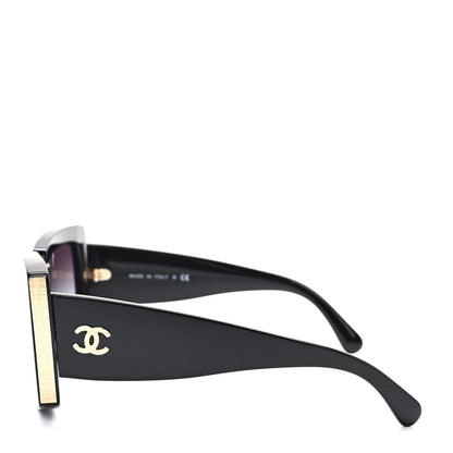 Chanel Acetate Rectangle Sunglasses 5435 Black 3 of 8
