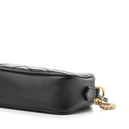 Gucci Calfskin Matelasse Mini GG Marmont Chain Shoulder Bag Black 11 of 11