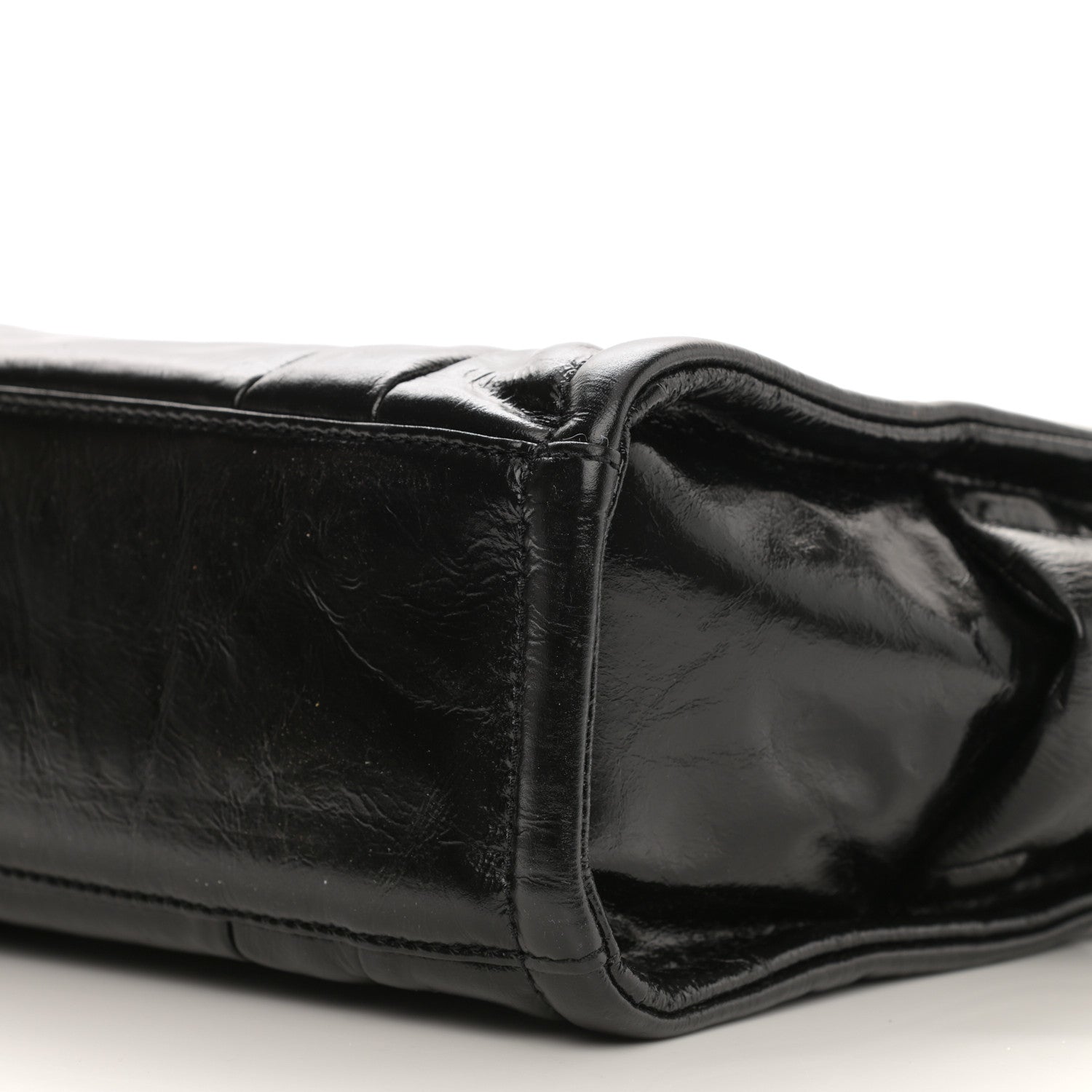 Marc Jacobs Shiny Crinkled Calfskin Small The Tote Bag Black 9 of 11