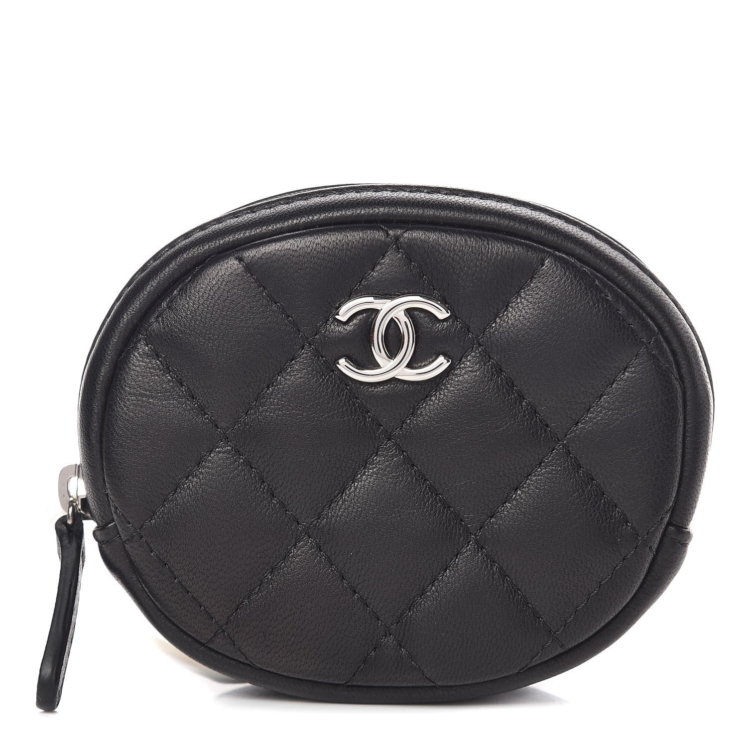 Chanel Lambskin Quilted Zip Around Classic Coin Purse Black 1 of 10