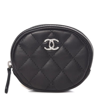 Chanel Lambskin Quilted Zip Around Classic Coin Purse Black 1 of 10